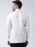 RIAG White Men's Chinese Collar Full Sleeves Shirt - Distacart