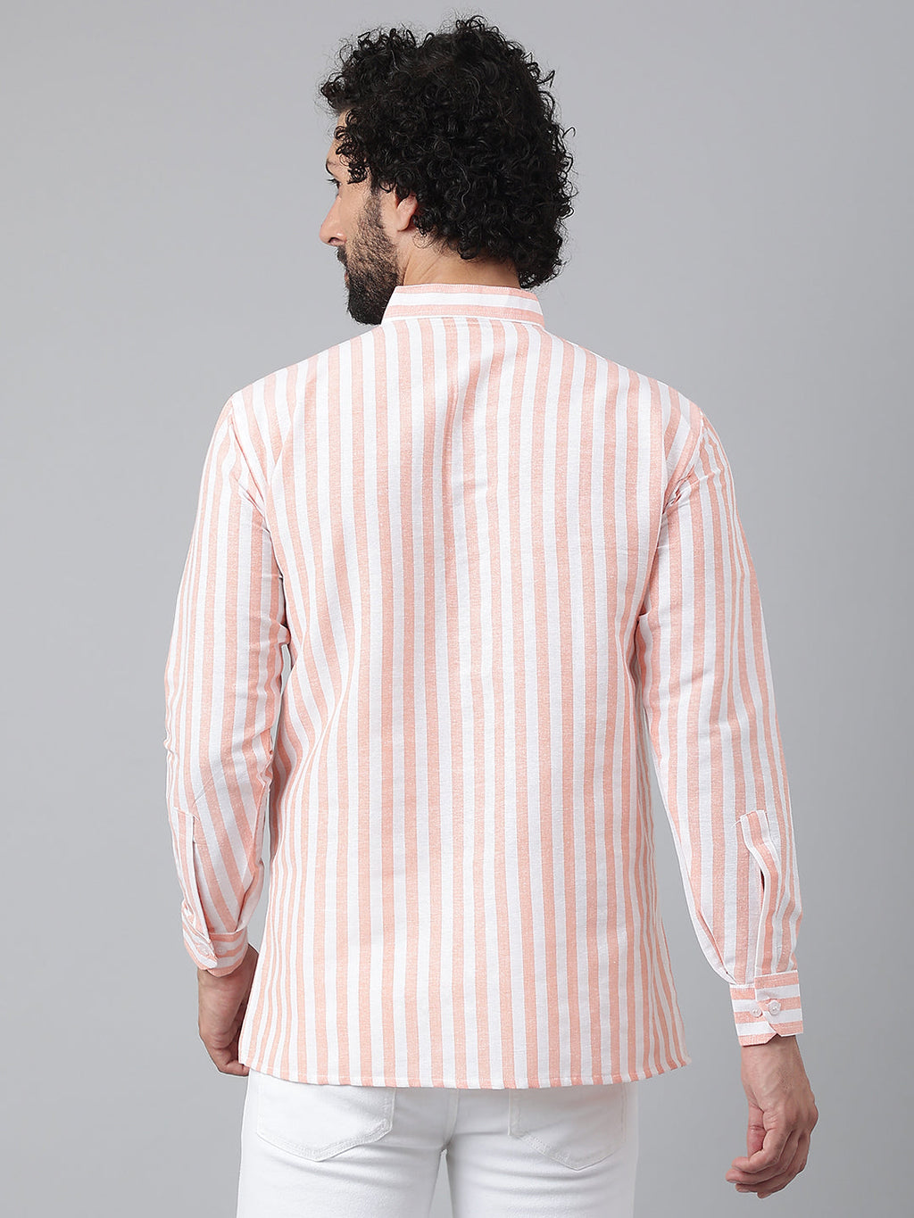 RIAG Orange Color Long Sleeves Casual Men's Cotton Short Kurta - Distacart