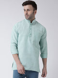 RIAG Green Color Long Sleeves Men's Cotton Short Kurta - Distacart