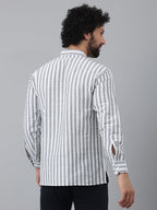 RIAG Grey Color Long Sleeves Casual Men's Cotton Short Kurta - Distacart