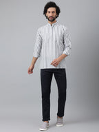 RIAG Grey Color Long Sleeves Casual Men's Cotton Short Kurta - Distacart