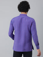 RIAG Navy Blue Color Long Sleeves Casual Men's Cotton Short Kurta - Distacart