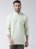 RIAG Green Color Long Sleeves Men's Cotton Short Kurta - Distacart