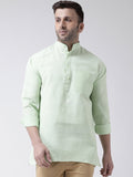 RIAG Green Color Long Sleeves Men's Cotton Short Kurta - Distacart