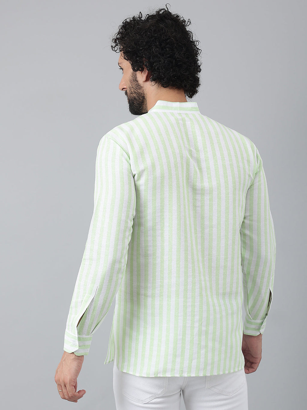 RIAG Green Color Long Sleeves Casual Men's Cotton Short Kurta - Distacart