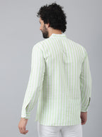 RIAG Green Color Long Sleeves Casual Men's Cotton Short Kurta - Distacart