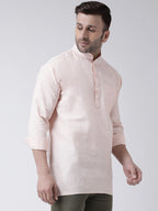 RIAG Beige Color Long Sleeves Men's Cotton Short Kurta - Distacart