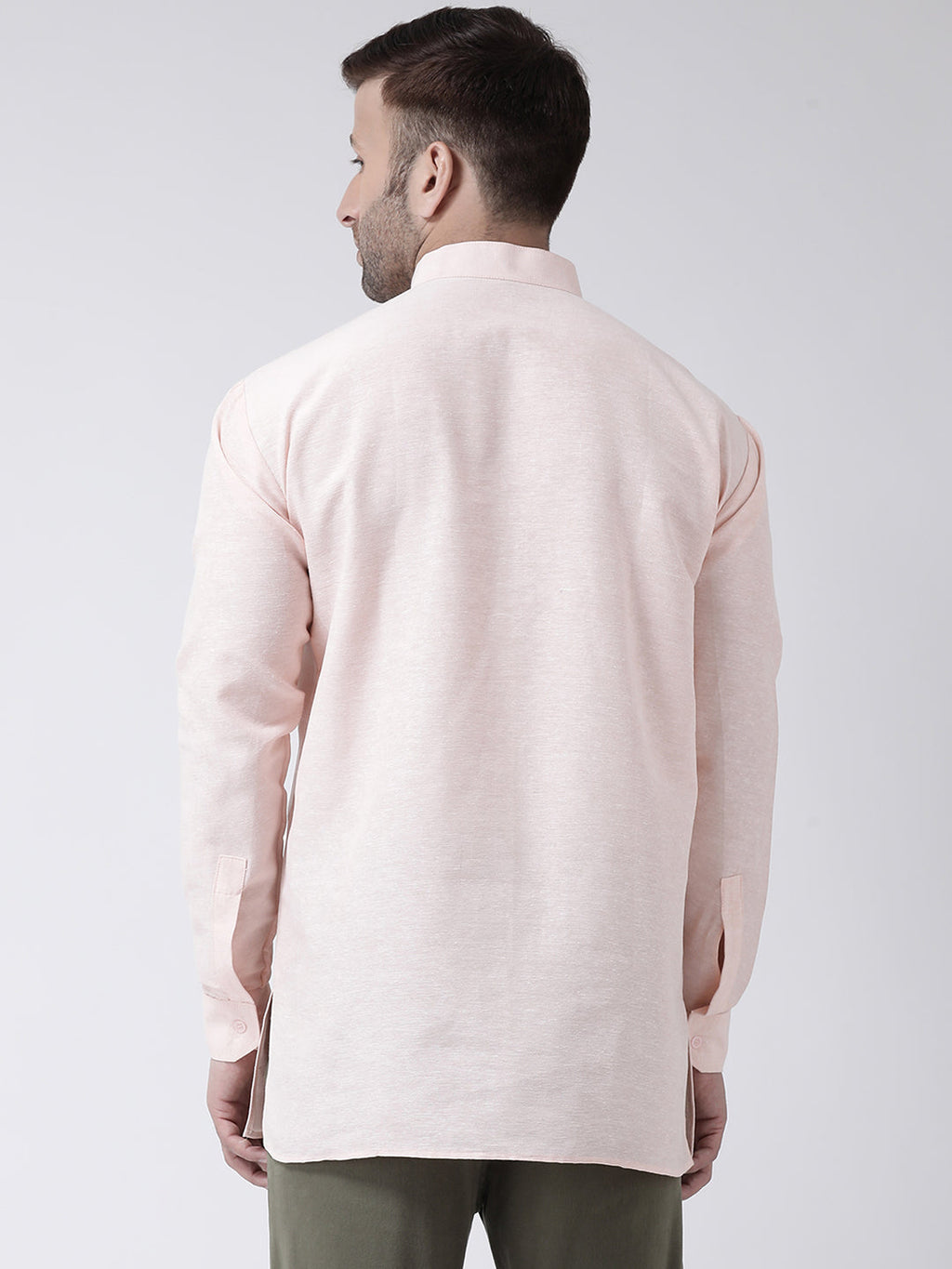 RIAG Beige Color Long Sleeves Men's Cotton Short Kurta - Distacart