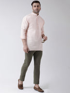 RIAG Beige Color Long Sleeves Men's Cotton Short Kurta - Distacart