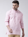 RIAG Pink Color Long Sleeves Men's Cotton Short Kurta - Distacart