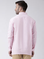 RIAG Pink Color Long Sleeves Men's Cotton Short Kurta - Distacart