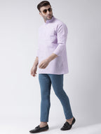 RIAG Purple Color Long Sleeves Men's Cotton Short Kurta - Distacart