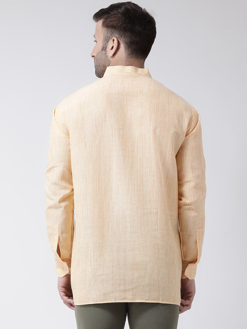 RIAG Beige Color Long Sleeves Men's Cotton Short Kurta - Distacart