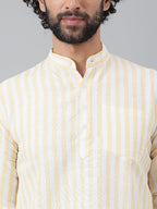 RIAG Beige Color Long Sleeves Casual Men's Cotton Short Kurta - Distacart
