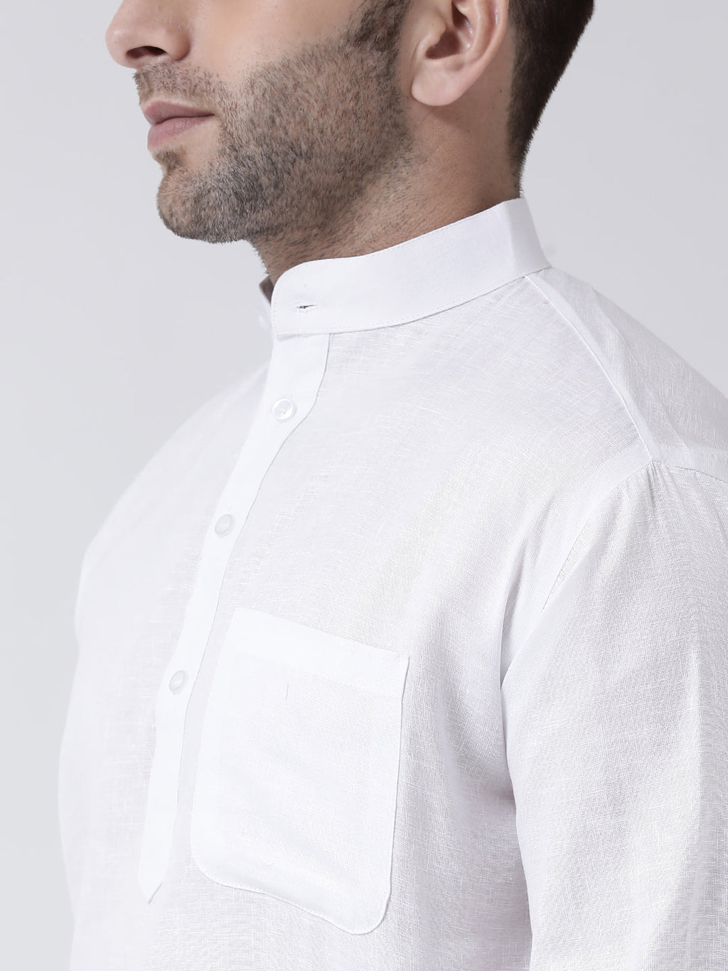 RIAG White Color Long Sleeves Men's Cotton Short Kurta - Distacart