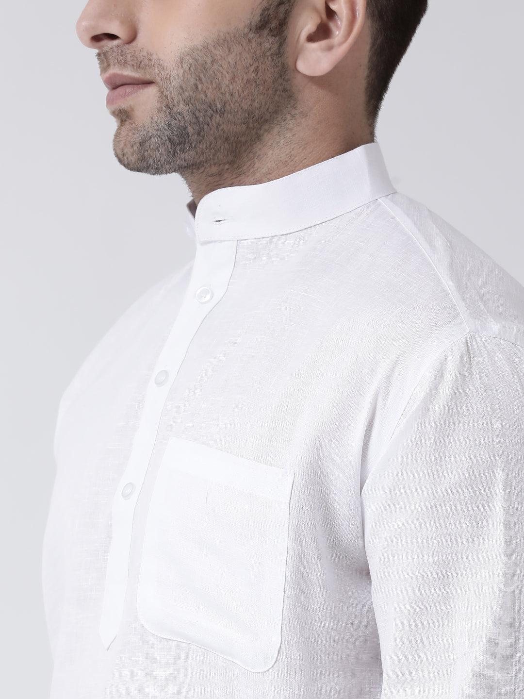 RIAG White Color Long Sleeves Men's Cotton Short Kurta - Distacart