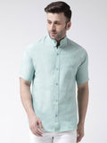 RIAG Green Men's Chinese Collar Half Sleeves Shirt - Distacart