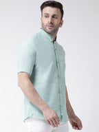 RIAG Green Men's Chinese Collar Half Sleeves Shirt - Distacart