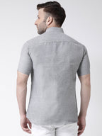 RIAG Grey Men's Chinese Collar Half Sleeves Shirt - Distacart