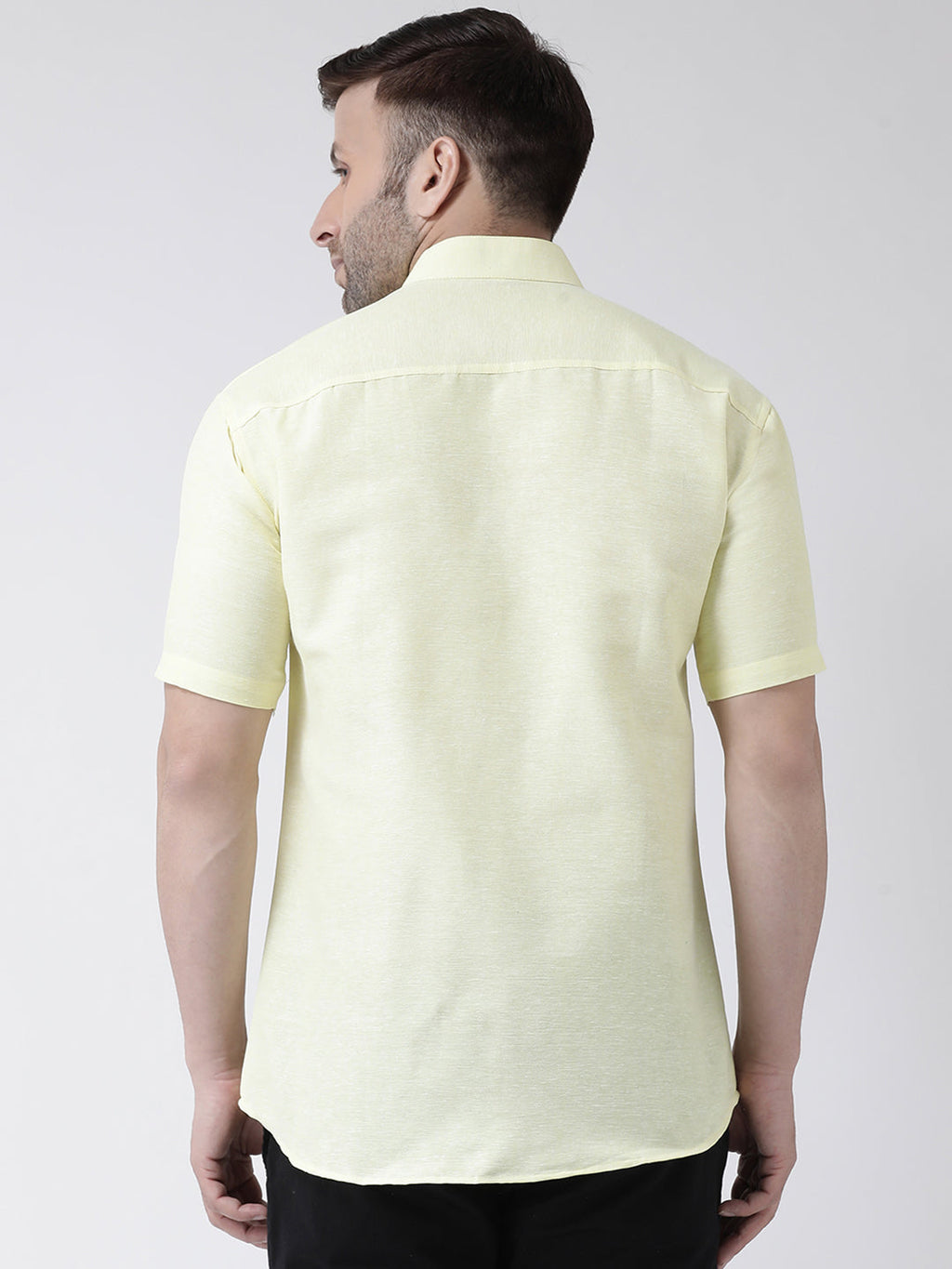 RIAG Yellow Men's Chinese Collar Half Sleeves Shirt - Distacart