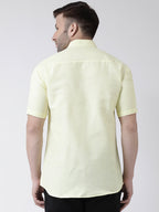 RIAG Yellow Men's Chinese Collar Half Sleeves Shirt - Distacart