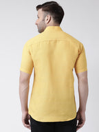 RIAG Mustard Men's Chinese Collar Half Sleeves Shirt - Distacart