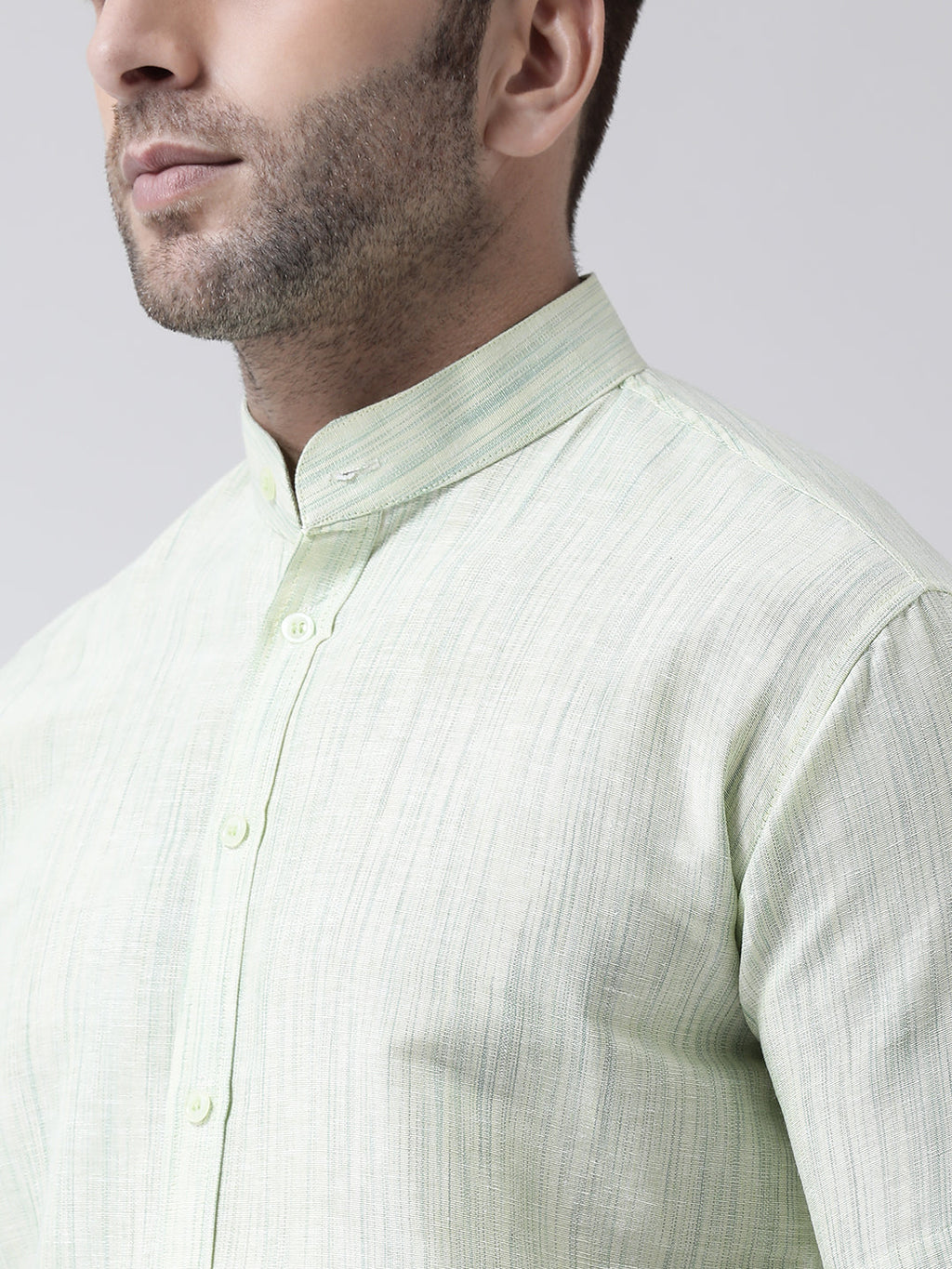 RIAG Green Men's Chinese Collar Half Sleeves Shirt - Distacart