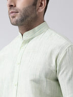 RIAG Green Men's Chinese Collar Half Sleeves Shirt - Distacart