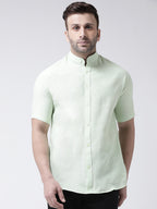RIAG Green Men's Chinese Collar Half Sleeves Shirt - Distacart