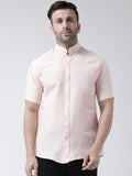 RIAG Peach Men's Chinese Collar Half Sleeves Shirt - Distacart