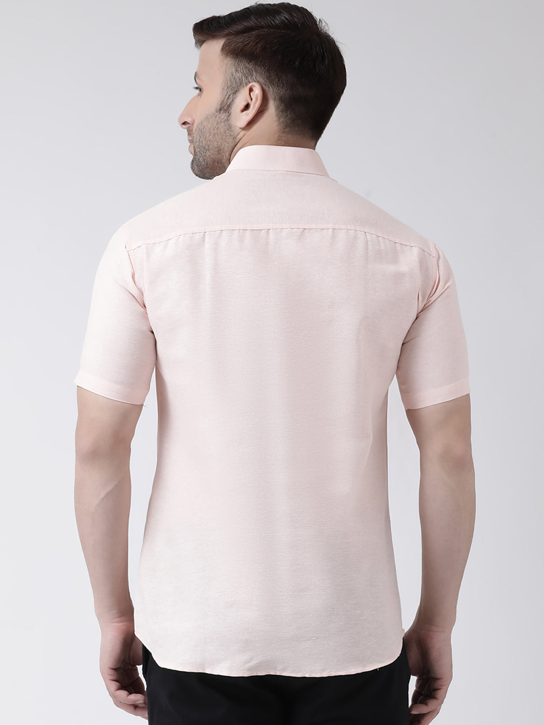 RIAG Peach Men's Chinese Collar Half Sleeves Shirt - Distacart