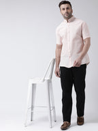 RIAG Peach Men's Chinese Collar Half Sleeves Shirt - Distacart
