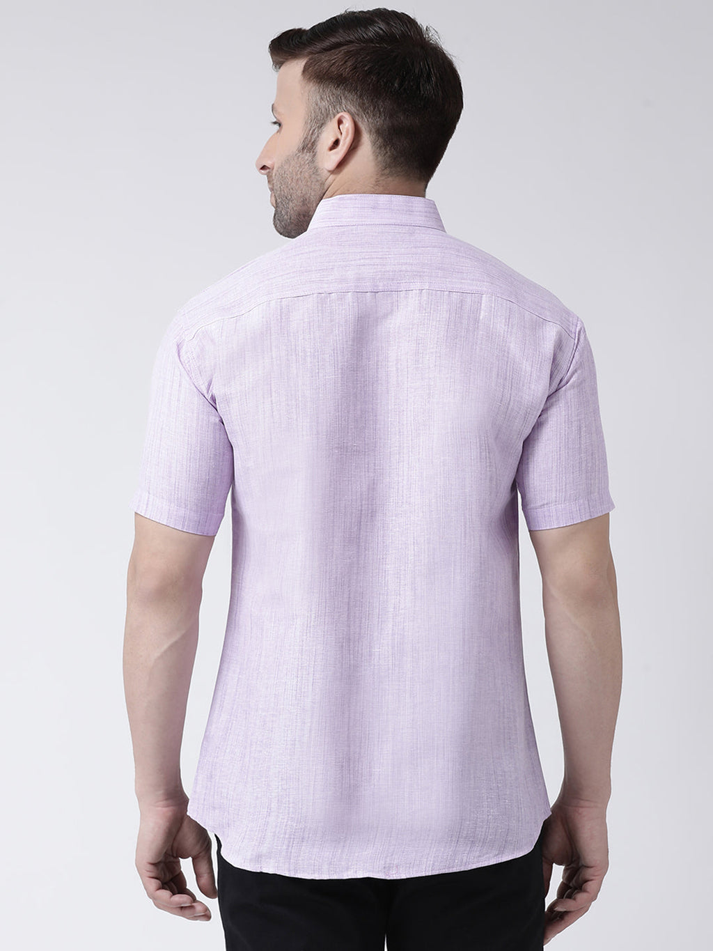 RIAG Purple Men's Chinese Collar Half Sleeves Shirt - Distacart