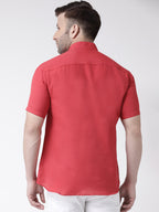 RIAG Red Men's Chinese Collar Half Sleeves Shirt - Distacart