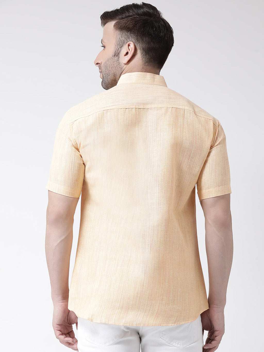 RIAG Beige Men's Chinese Collar Half Sleeves Shirt - Distacart