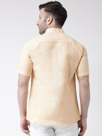 RIAG Beige Men's Chinese Collar Half Sleeves Shirt - Distacart