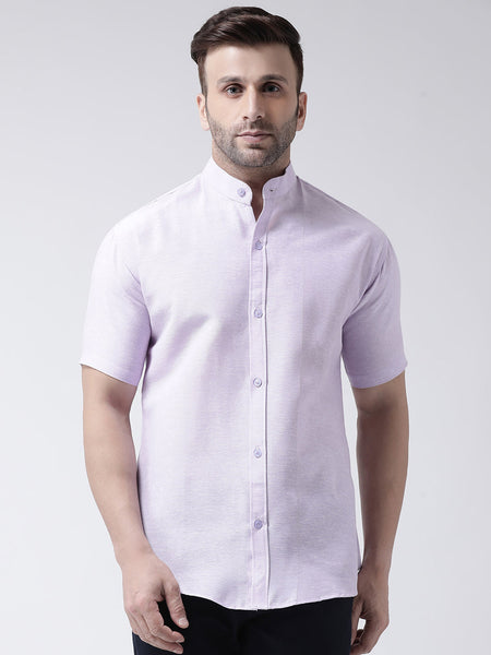 RIAG Violet Men's Chinese Collar Half Sleeves Shirt