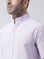 RIAG Violet Men's Chinese Collar Half Sleeves Shirt - Distacart