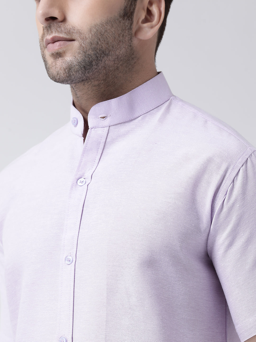 RIAG Violet Men's Chinese Collar Half Sleeves Shirt - Distacart