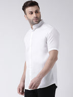 RIAG White Men's Chinese Collar Half Sleeves Shirt - Distacart