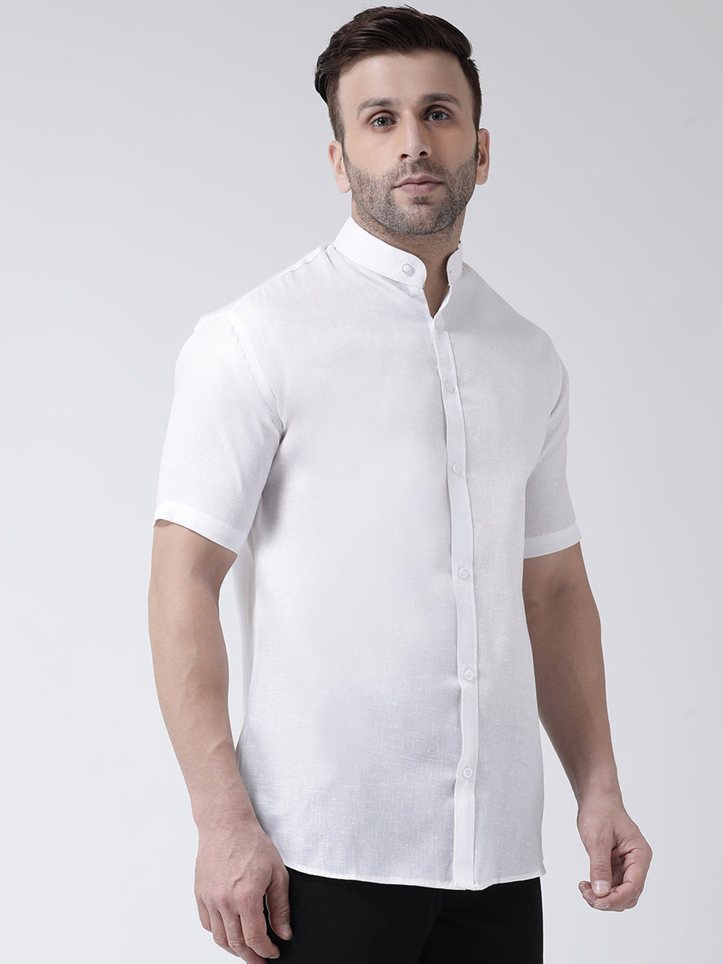 RIAG White Men's Chinese Collar Half Sleeves Shirt - Distacart