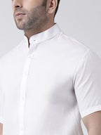 RIAG White Men's Chinese Collar Half Sleeves Shirt - Distacart
