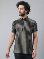 RIAG Black Color Short Sleeves Casual Men's Cotton Short Kurta - Distacart