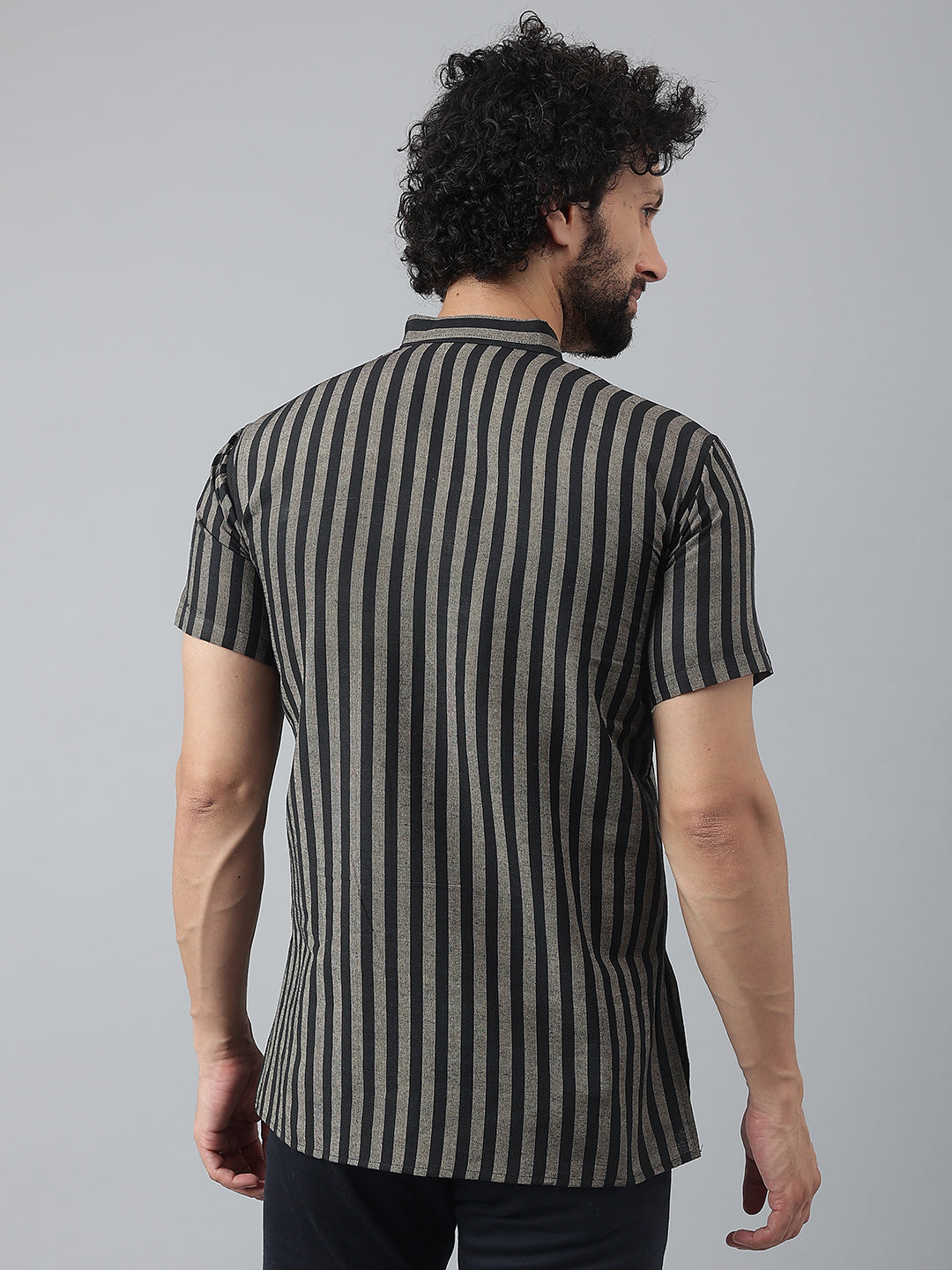 RIAG Black Color Short Sleeves Casual Men's Cotton Short Kurta - Distacart