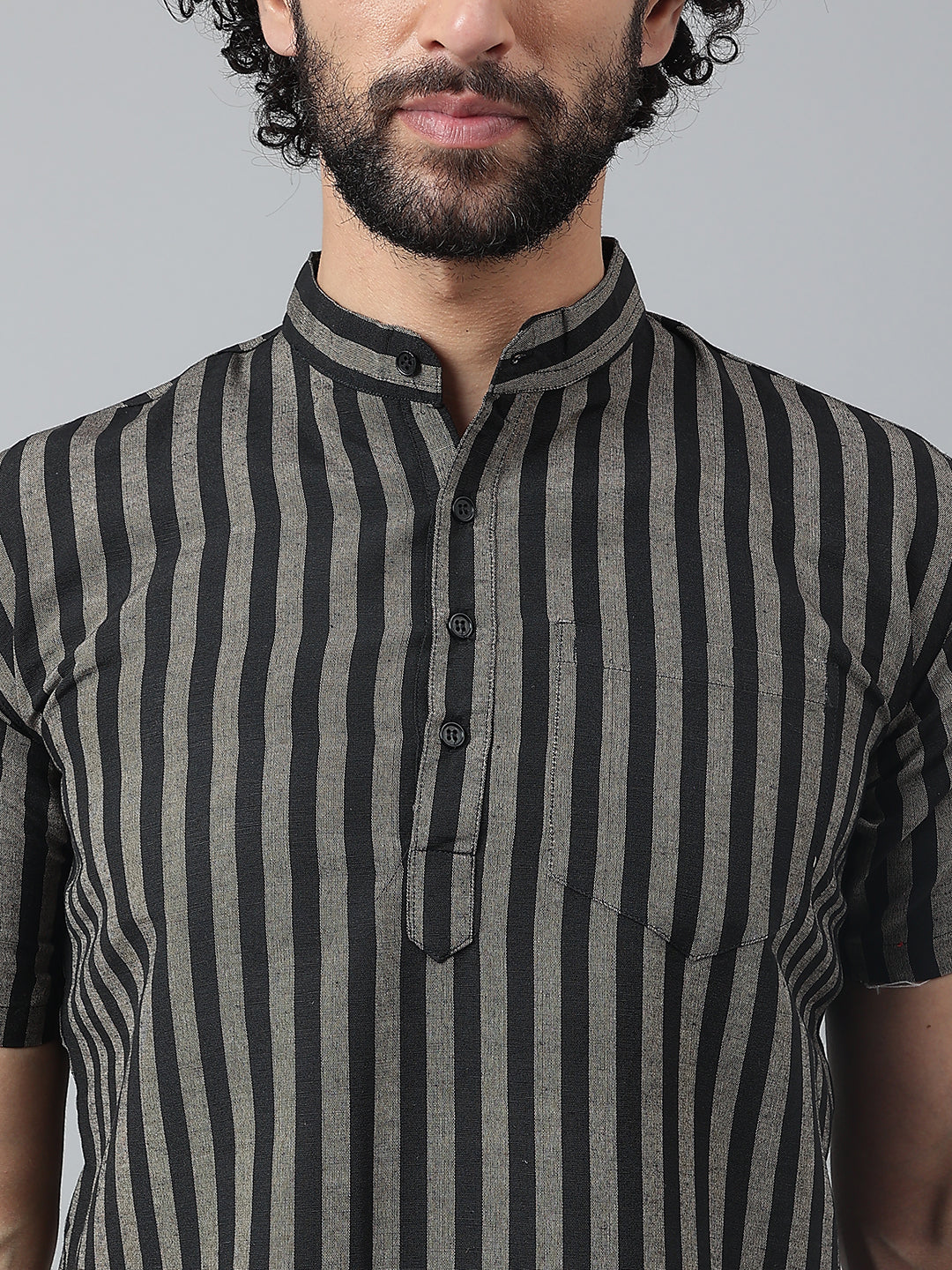 RIAG Black Color Short Sleeves Casual Men's Cotton Short Kurta - Distacart