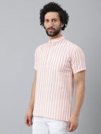 RIAG Orange Color Short Sleeves Casual Men's Cotton Short Kurta - Distacart