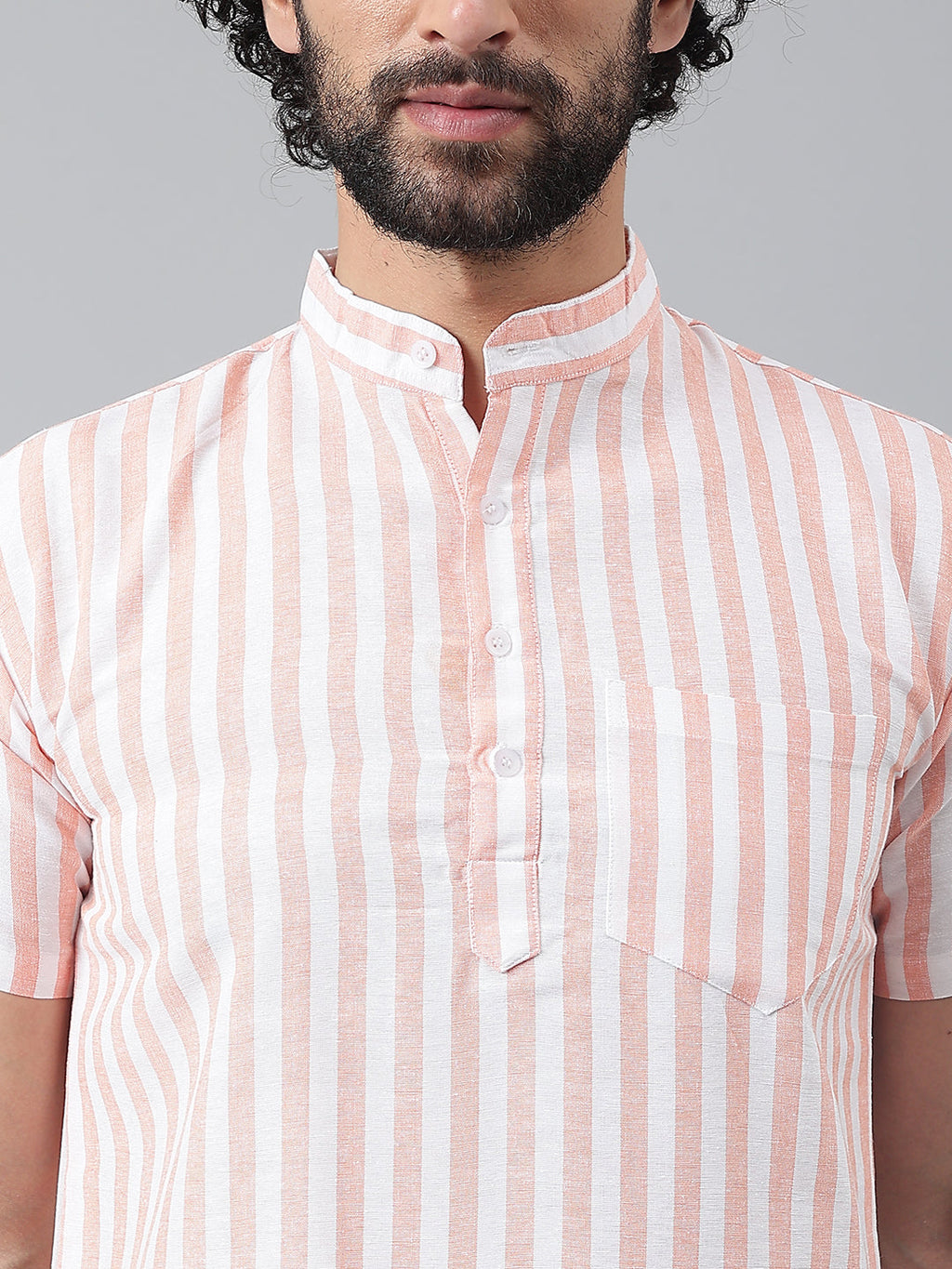 RIAG Orange Color Short Sleeves Casual Men's Cotton Short Kurta - Distacart
