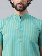 RIAG Blue Color Short Sleeves Casual Men's Cotton Short Kurta - Distacart