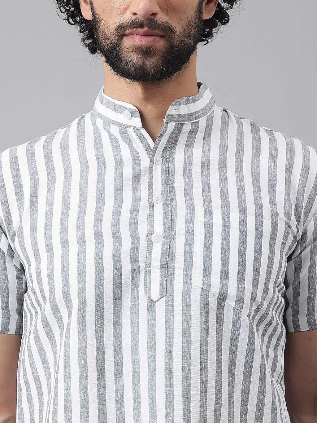 RIAG Grey Color Short Sleeves Casual Men's Cotton Short Kurta - Distacart