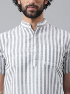 RIAG Grey Color Short Sleeves Casual Men's Cotton Short Kurta - Distacart